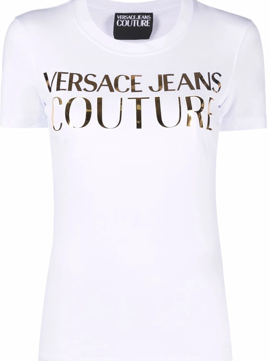 Affordable logo-print Versace T-shirt Jeans metallic Women Couture 0628